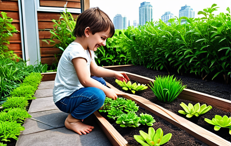 **Image Prompt 1:** An inspiring visual narrative of a garden designer's journey. On one side, a young child with a joyful expression, playfully interacting with small plants in a rustic home garden, symbolizing nascent passion. Seamlessly transitioning to the other side, the same individual, now a professional adult garden designer, confidently overseeing a lush, meticulously planned urban green space or a rooftop garden, with modern city skyscrapers in the background. The image should convey growth, the blend of nature and urban life, and the transformation of a hobby into a successful career, highlighting opportunity and the beauty of designed green spaces.