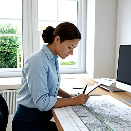 Home 8 **
A professional landscape architect, fully clothed in appropriate attire, reviewing blueprints for a garden design project in a well-lit office. Modern computer with design software visible. Perfect anatomy, correct proportions, natural pose. Safe for work, appropriate content, professional, modest, family-friendly. High quality render.
**