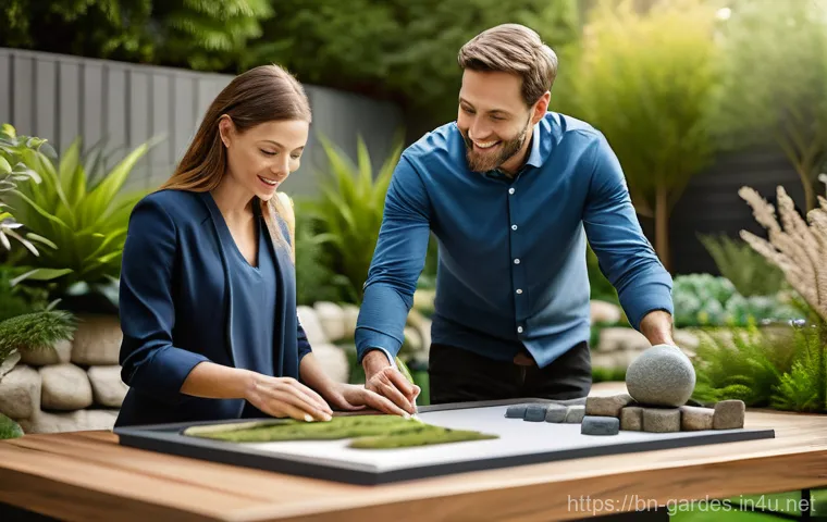 원예디자이너 이론 강의 추천 - **A serene, sustainable garden showcasing a harmonious blend of traditional and modern design elemen...