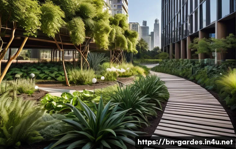 원예디자이너 취업 기회와 진로 - **Prompt:** A vibrant, futuristic "Green City" bathed in warm, soft sunlight, showcasing innovative ...